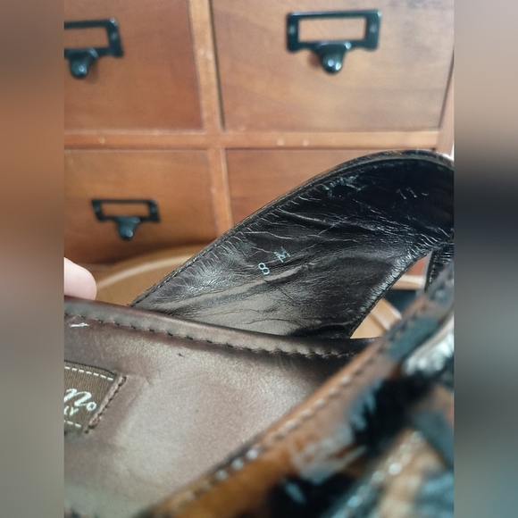 Brighton Brown Leopard Print Women's Sandals_Tiny Wedge_8 - Picture 4 of 6